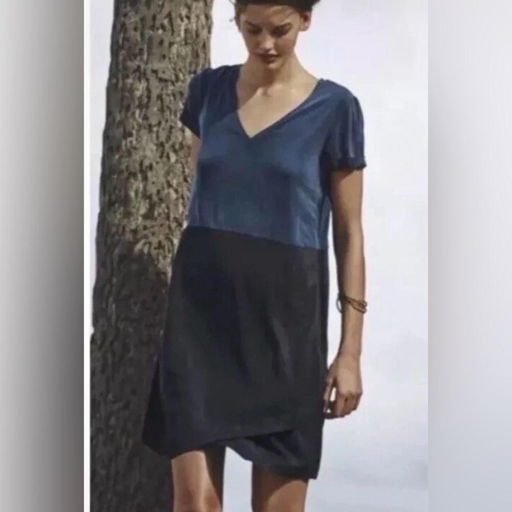 Dolan Left Coast Collection from Anthropologie Stylish Two-Tone V-Neck Dress